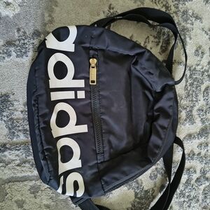 adidas Black Mini Backpack Bag with White Logo